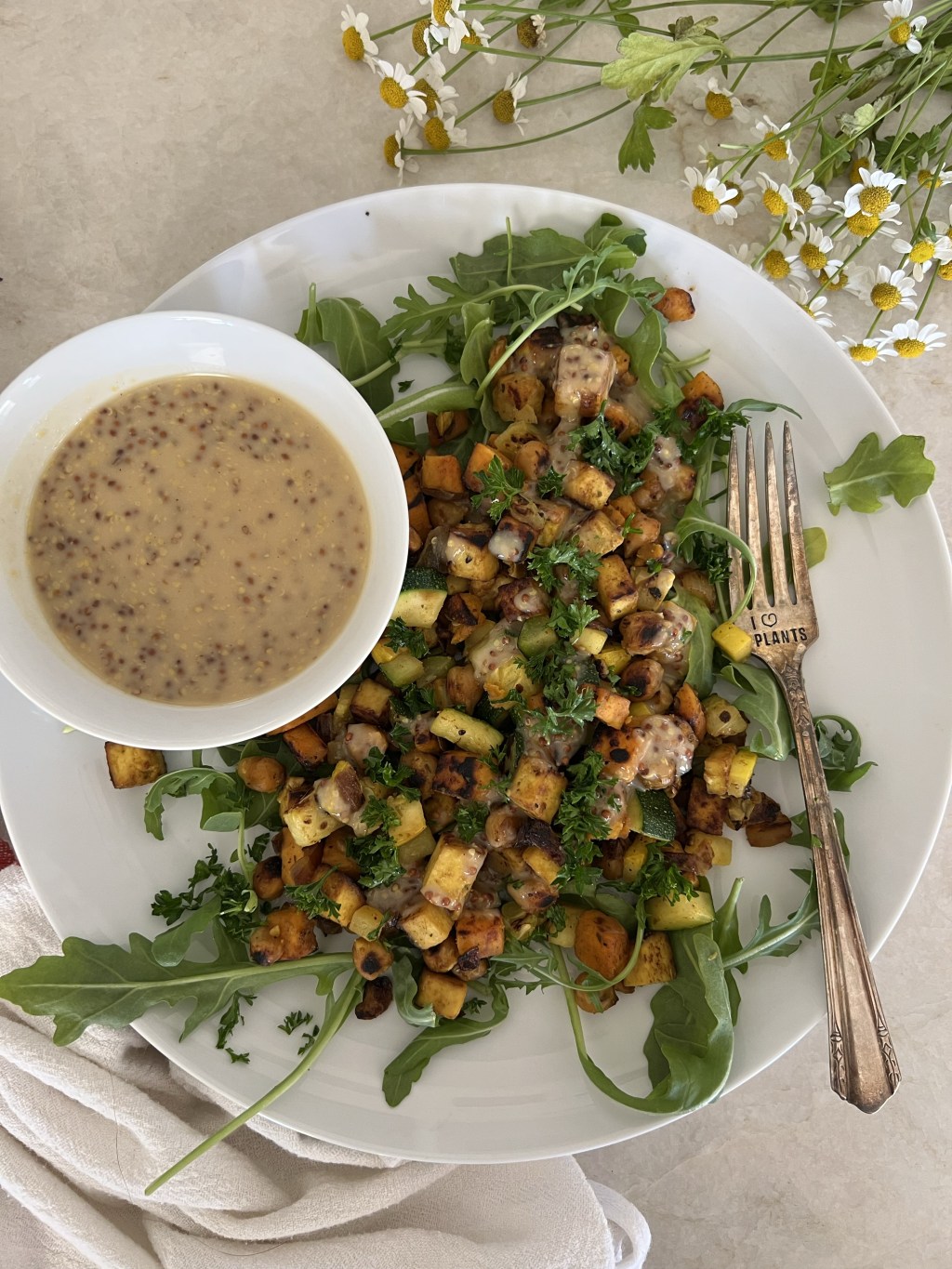 Hippie Hash with Maple Mustard Hummus&nbsp;Dressing